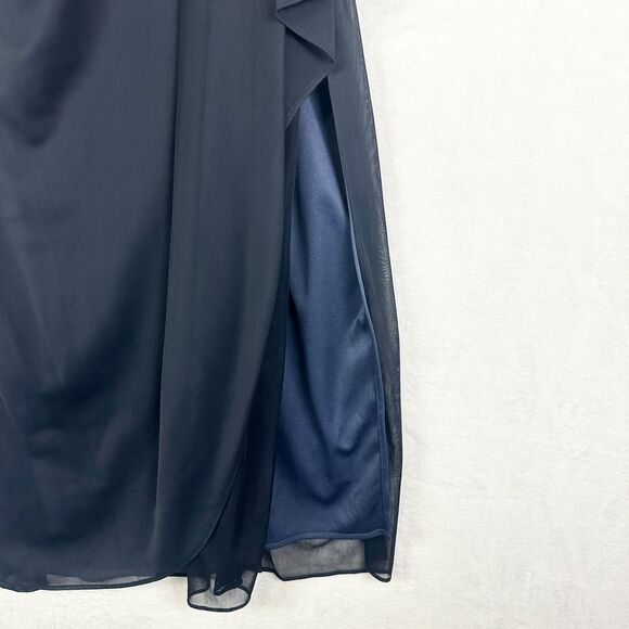Alex Evenings Camille Cowl Neck Gown Size 6 NEW Navy Embellished Wedding Guest - Picture 7 of 10